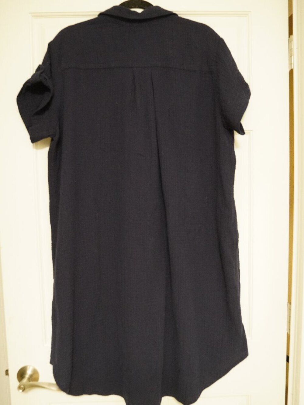 Chico’s Navy Cotton Gauze Classic Shirt Dress Tunic Size 3.5 / US 18 - Picture 2 of 4